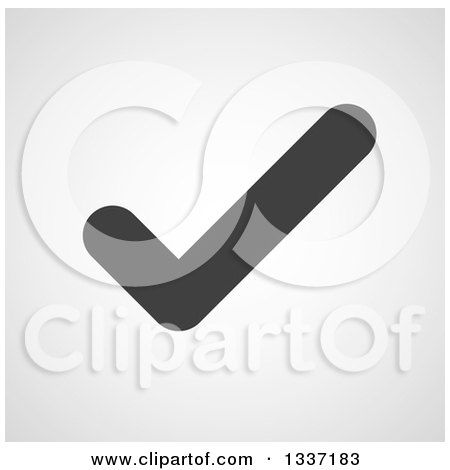 Clipart of a Grayscale Selection Tick Check Mark and Shaded Background App Icon Button Design Element 9 - Royalty Free Vector Illustration by ColorMagic