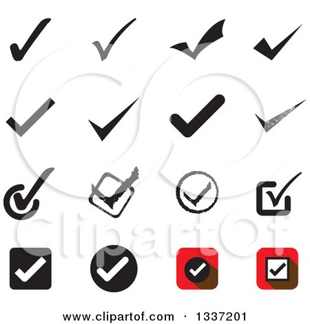Clipart of Selection Tick Check Mark App Icon Button Design Elements - Royalty Free Vector Illustration by ColorMagic