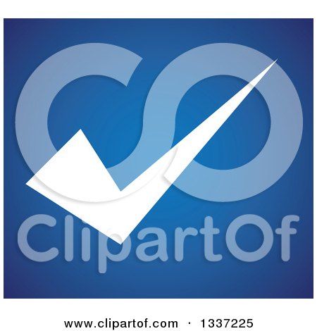 Clipart of a White Selection Tick Check Mark over Blue App Icon Button Design Element - Royalty Free Vector Illustration by ColorMagic