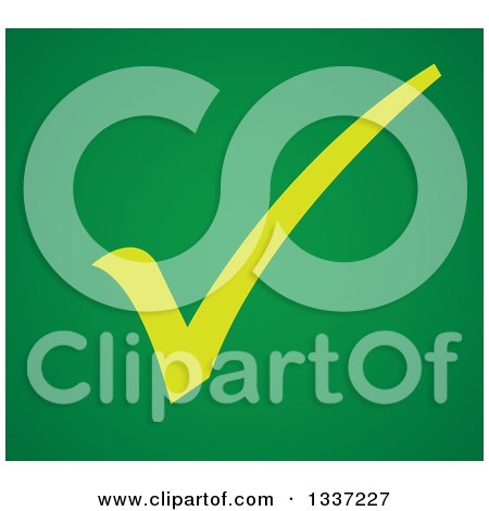 Clipart of a Yellow Selection Tick Check Mark over Green App Icon Button Design Element - Royalty Free Vector Illustration by ColorMagic