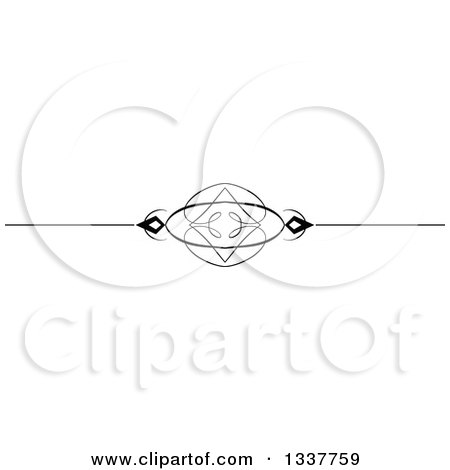 Clipart of a Black and White Ornate Rule Page Border Design Element - Royalty Free Vector Illustration by KJ Pargeter
