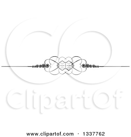 Clipart of a Black and White Ornate Rule Page Border Design Element 2 - Royalty Free Vector Illustration by KJ Pargeter