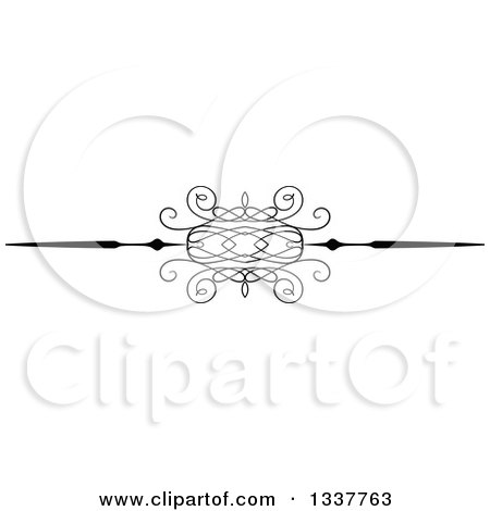 Clipart of a Black and White Ornate Rule Page Border Design Element 3 - Royalty Free Vector Illustration by KJ Pargeter