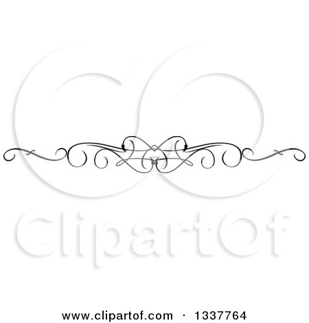 Clipart of a Black and White Ornate Rule Page Border Design Element 4 - Royalty Free Vector Illustration by KJ Pargeter