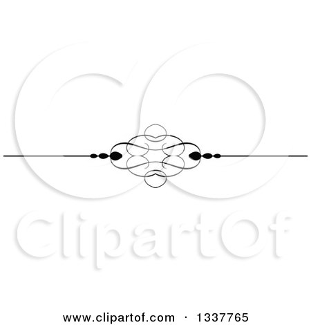 Clipart of a Black and White Ornate Rule Page Border Design Element 5 - Royalty Free Vector Illustration by KJ Pargeter