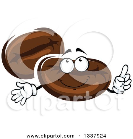 Clipart of a Cartoon Coffee Beans Character - Royalty Free Vector Illustration by Vector Tradition SM
