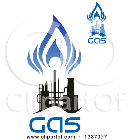 Clipart of a Black and Blue Natural Gas and Flame Designs with Text 19 - Royalty Free Vector Illustration by Vector Tradition SM