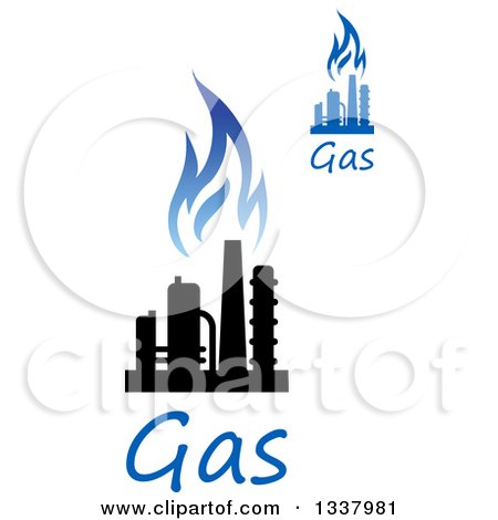 Clipart of a Black and Blue Natural Gas and Flame Designs with Text 17 - Royalty Free Vector Illustration by Vector Tradition SM