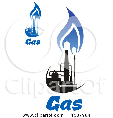 Clipart of a Black and Blue Natural Gas and Flame Designs with Text 18 - Royalty Free Vector Illustration by Vector Tradition SM