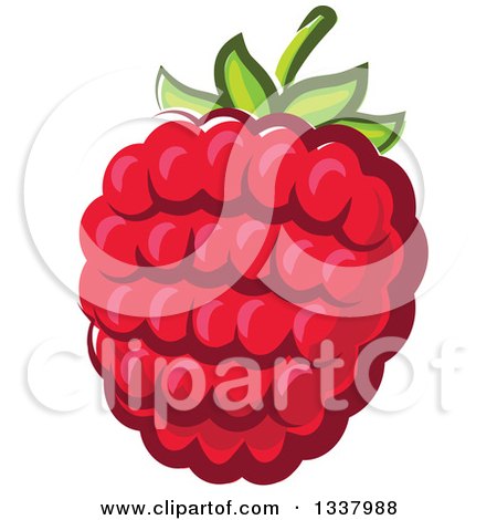 Clipart of a Cartoon Raspberry - Royalty Free Vector Illustration by Vector Tradition SM