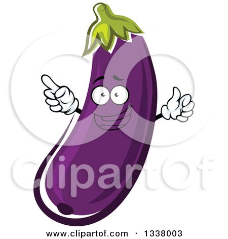 Clipart of a Cartoon Purple Eggplant Character 2 - Royalty Free Vector Illustration by Vector Tradition SM