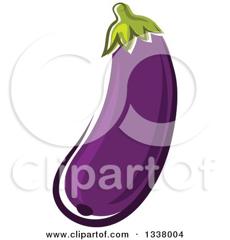 Clipart of a Cartoon Purple Eggplant 3 - Royalty Free Vector Illustration by Vector Tradition SM