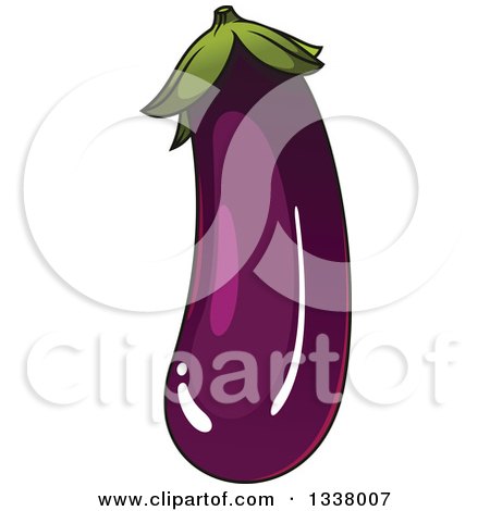 Clipart of a Cartoon Purple Eggplant 2 - Royalty Free Vector Illustration by Vector Tradition SM