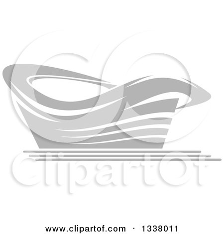 Clipart of a Grayscale Sports Stadium Building 3 - Royalty Free Vector Illustration by Vector Tradition SM