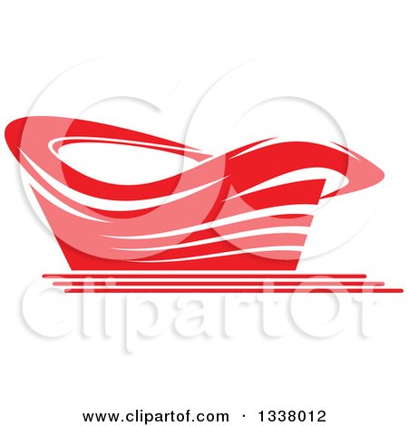 Clipart of a Red Sports Stadium Building - Royalty Free Vector Illustration by Vector Tradition SM
