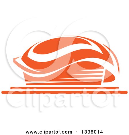 Clipart of an Orange Sports Stadium Building - Royalty Free Vector Illustration by Vector Tradition SM