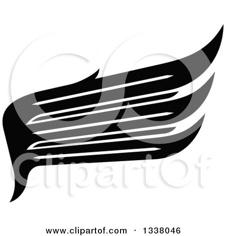 Clipart of a Black and White Feathered Wing 25 - Royalty Free Vector Illustration by Vector Tradition SM