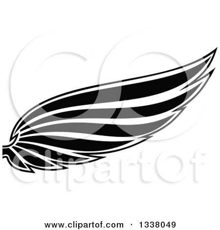Clipart of a Black and White Feathered Wing 24 - Royalty Free Vector Illustration by Vector Tradition SM