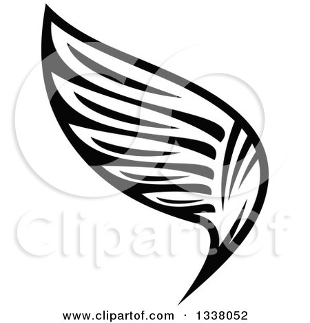Clipart of a Black and White Feathered Wing 33 - Royalty Free Vector Illustration by Vector Tradition SM