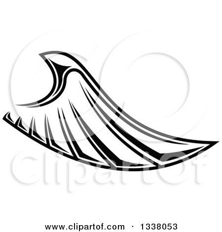 Clipart of a Black and White Feathered Wing 34 - Royalty Free Vector Illustration by Vector Tradition SM
