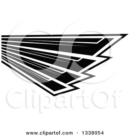 Clipart of a Black and White Feathered Wing 35 - Royalty Free Vector Illustration by Vector Tradition SM