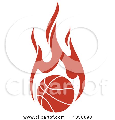 Clipart of a Flaming Orange Basketball - Royalty Free Vector Illustration by Vector Tradition SM