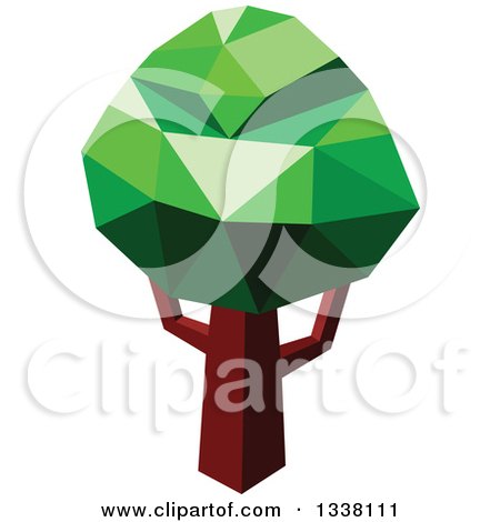 Clipart of a Low Poly Geometric Tree 13 - Royalty Free Vector Illustration by Vector Tradition SM