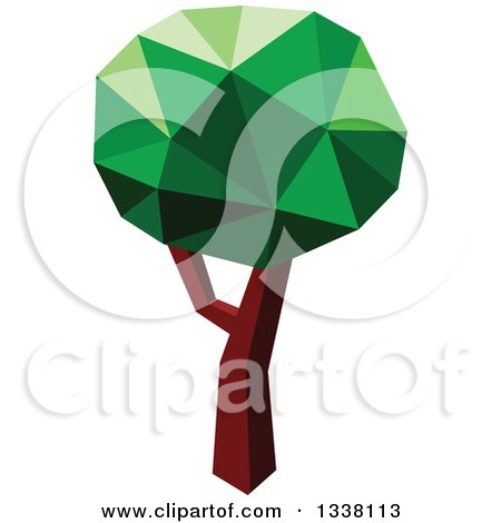 Clipart of a Low Poly Geometric Tree 15 - Royalty Free Vector Illustration by Vector Tradition SM