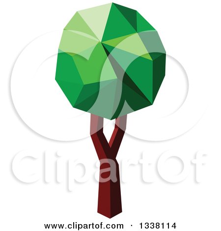 Clipart of a Low Poly Geometric Tree 16 - Royalty Free Vector Illustration by Vector Tradition SM