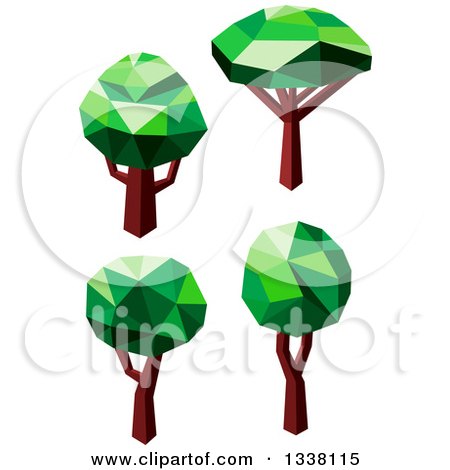 Clipart of Low Poly Geometric Trees 3 - Royalty Free Vector Illustration by Vector Tradition SM