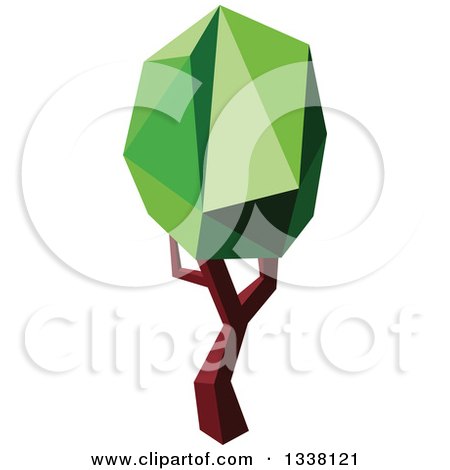 Clipart of a Low Poly Geometric Tree 9 - Royalty Free Vector Illustration by Vector Tradition SM