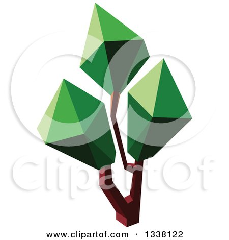 Clipart of a Low Poly Geometric Tree 10 - Royalty Free Vector Illustration by Vector Tradition SM