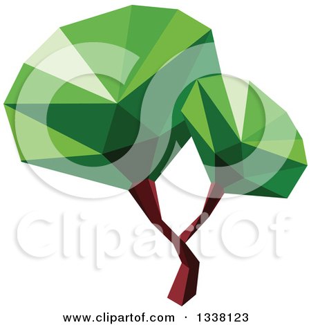 Clipart of a Low Poly Geometric Tree 11 - Royalty Free Vector Illustration by Vector Tradition SM