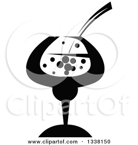 Clipart of a Black and White Cocktail Beverage 5 - Royalty Free Vector Illustration by Vector Tradition SM
