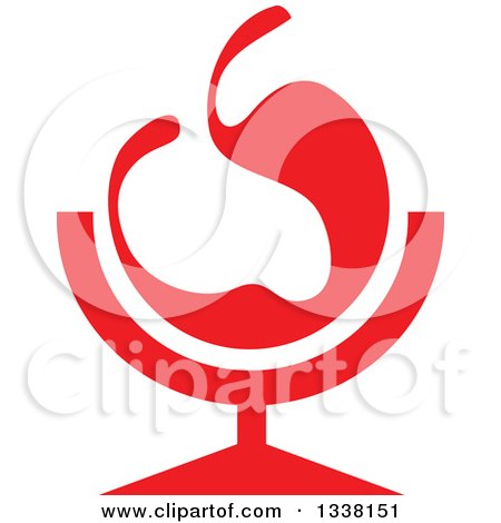 Clipart of a Red Cocktail Beverage with an Apple - Royalty Free Vector Illustration by Vector Tradition SM