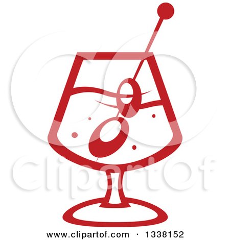 Clipart of a Red Cocktail Beverage with Olives - Royalty Free Vector Illustration by Vector Tradition SM