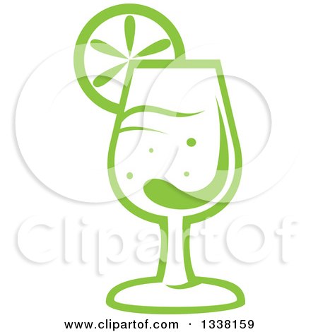 Clipart of a Green Cocktail Beverage with a Lime Slice - Royalty Free Vector Illustration by Vector Tradition SM