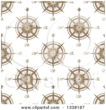 Clipart of a Seamless Patterned Background of Compasses 5 - Royalty Free Vector Illustration by Vector Tradition SM