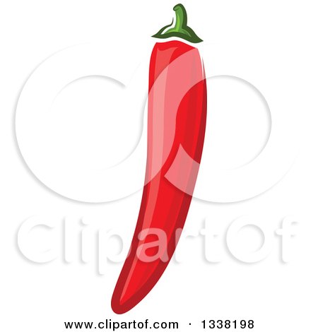 Clipart of a Cartoon Red Chili Pepper 2 - Royalty Free Vector Illustration by Vector Tradition SM