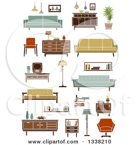 Clipart of Retro Household Furniture 6 - Royalty Free Vector Illustration by Vector Tradition SM