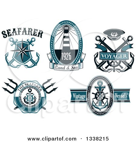 Clipart of Nautical Designs with Text - Royalty Free Vector Illustration by Vector Tradition SM