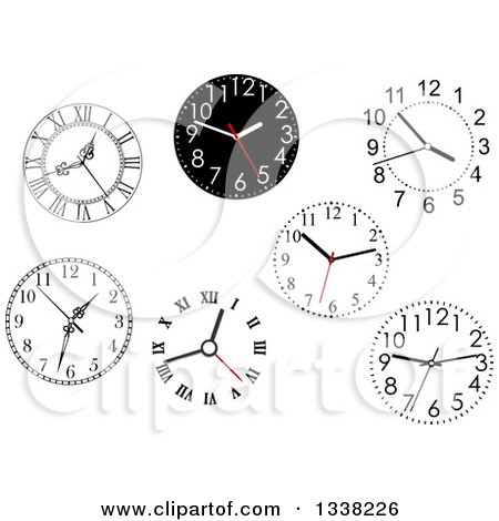 Clipart of Wall Clocks 2 - Royalty Free Vector Illustration by Vector Tradition SM