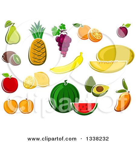 Clipart of Cartoon Fruits - Royalty Free Vector Illustration by Vector Tradition SM