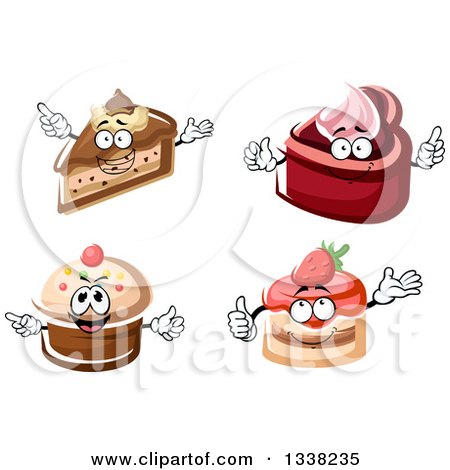 Clipart of Cartoon Dessert Characters - Royalty Free Vector Illustration by Vector Tradition SM