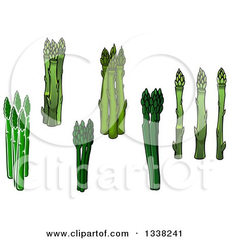 Clipart of Cartoon Asparagus Stalks 2 - Royalty Free Vector Illustration by Vector Tradition SM