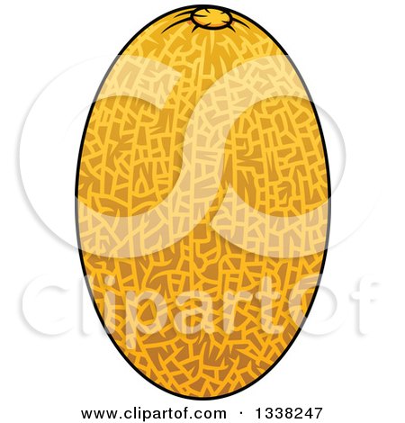 Clipart of a Cartoon Cantaloupe Melon - Royalty Free Vector Illustration by Vector Tradition SM