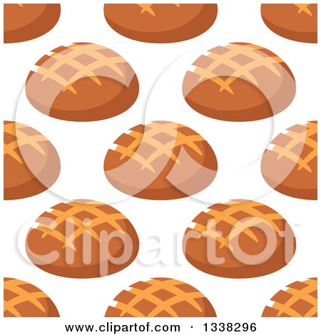 Clipart of a Seamless Background Pattern of Boule Bread - Royalty Free Vector Illustration by Vector Tradition SM