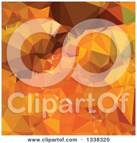 Clipart of a Low Poly Abstract Geometric Background of Harvest Gold Orange - Royalty Free Vector Illustration by patrimonio