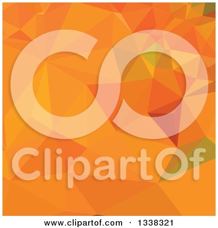 Clipart of a Low Poly Abstract Geometric Background of Pumpkin Orange - Royalty Free Vector Illustration by patrimonio