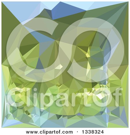 Clipart of a Low Poly Abstract Geometric Background of Limerick Green - Royalty Free Vector Illustration by patrimonio